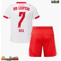 Camisa de Futebol RB Leipzig Antonio Nusa #7 Equipamento Principal Infantil 2025-26 Manga Curta (+ Calças curtas)